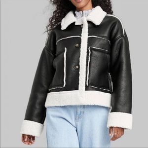 Wild Fable - Faux Leather Shearling Jacket